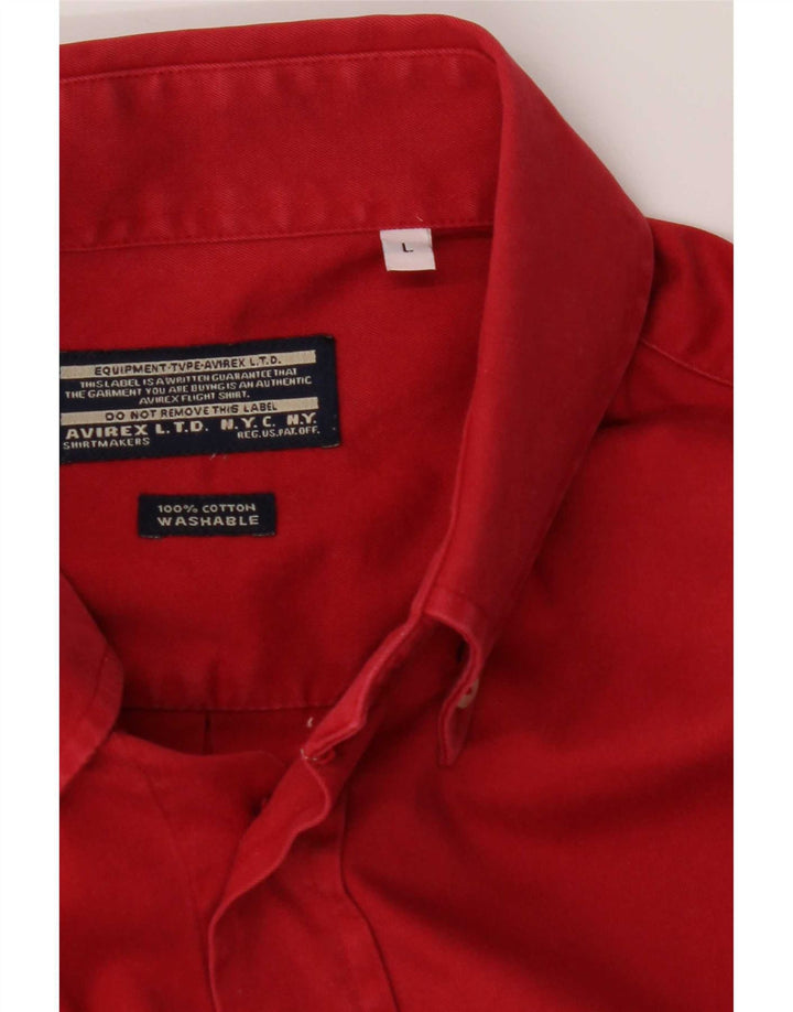 Camisa masculina Avirex grande algodão vermelho