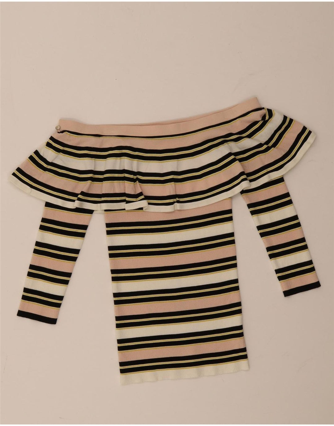 Patrizia Pepe Top feminino sem ombro US 2 XS listrado multicolorido