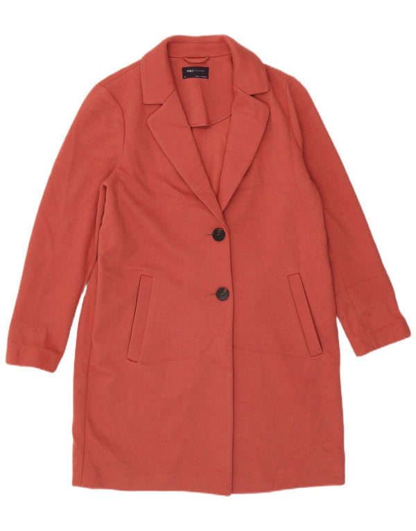 Marks & Spencer Womens Overcoat UK 14 Medium Pink Polyester