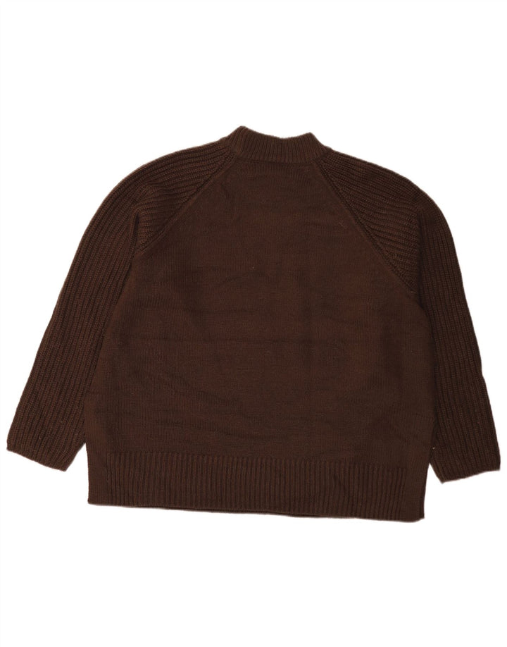 Suéter feminino Marks & Spencer com gola tartaruga Reino Unido 16 grande acrílico marrom