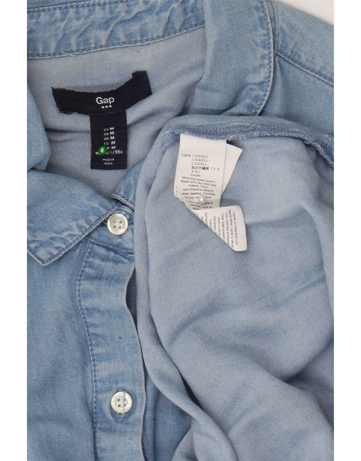 Camisa jeans feminina Gap Reino Unido 14 Lyocell azul médio