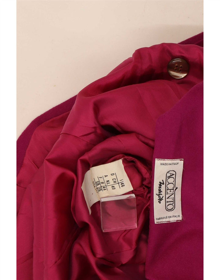 Jaqueta blazer feminina Accento By Marzotto com peito duplo Reino Unido 16 grande rosa