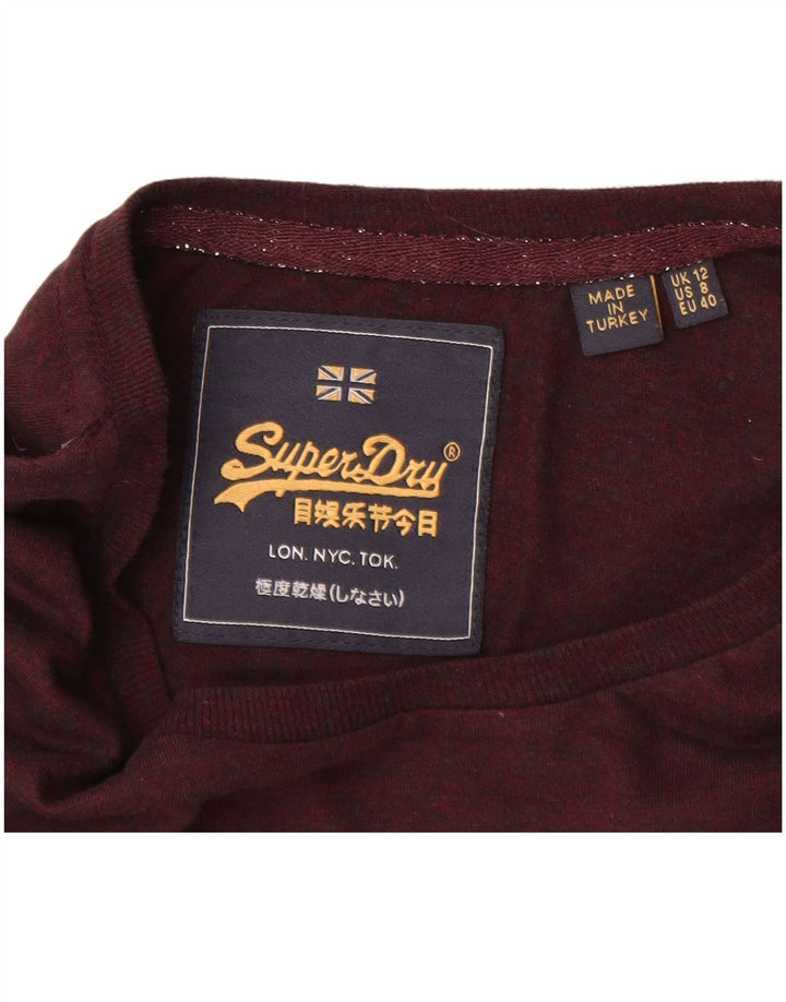 Camiseta feminina Superdry com estampa gráfica UK 12 poliéster marrom médio