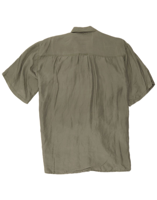 Camisa masculina de manga curta Bogari seda cáqui média