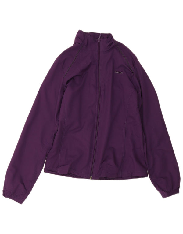 Reebok Womens Loose Fit Tracksuit Top Jacket UK 6 XS Roxo Poliéster