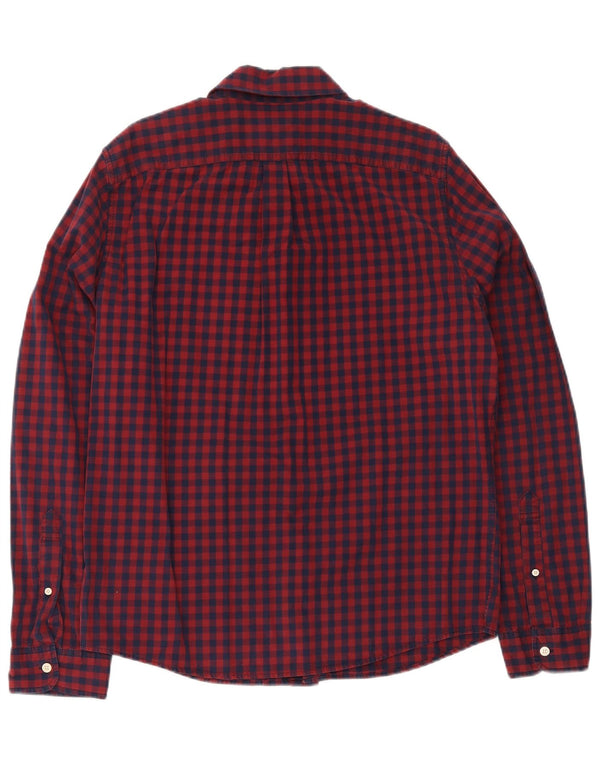 Camisa masculina de flanela Abercrombie & Fitch 2XL algodão vermelho guingão