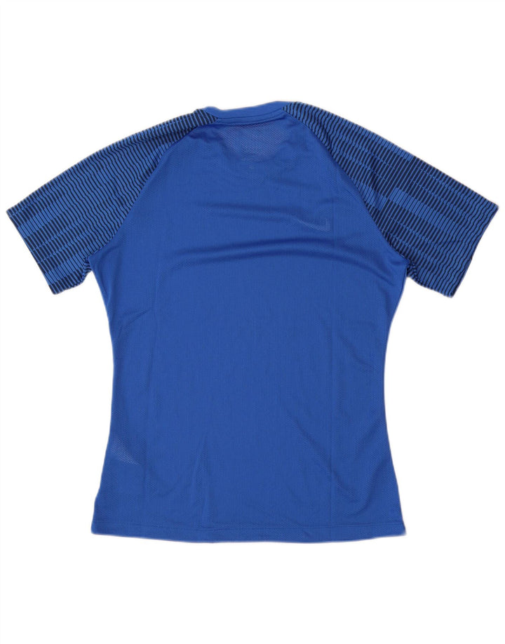 Nike Mens Dri Fit Slim Fit Camiseta Top Médio Listrado Azul Poliéster