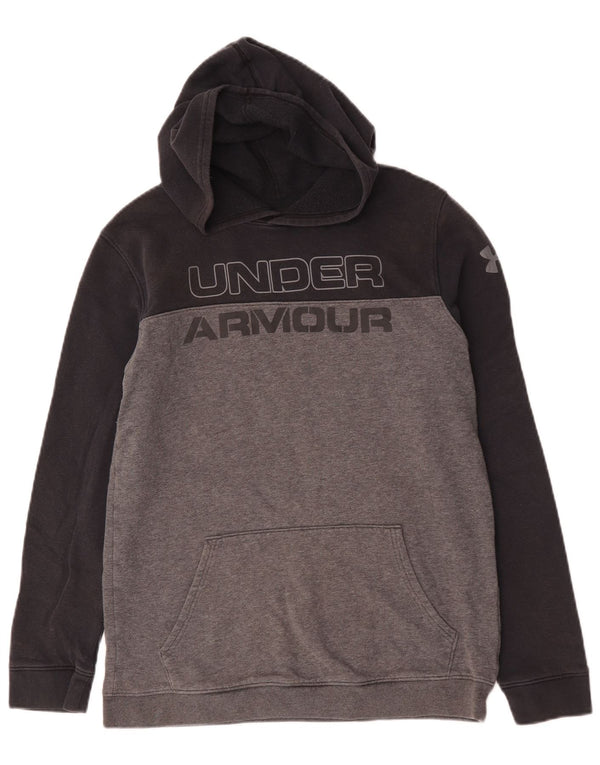 Suéter gráfico com capuz Under Armour Boys 13-14 anos XL preto colorblock