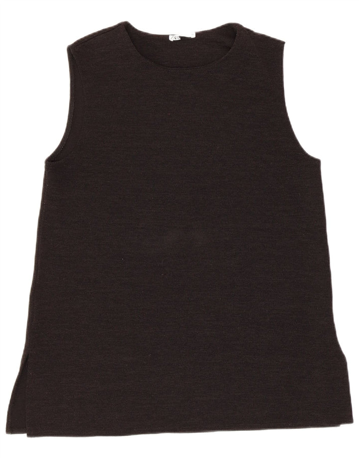 Top colete feminino ZARA UK 12 médio preto