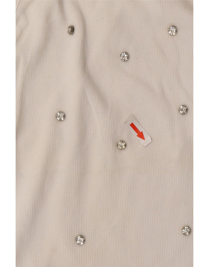 Zara Womens Crop Halter Top Reino Unido 8 Pequeno Branco