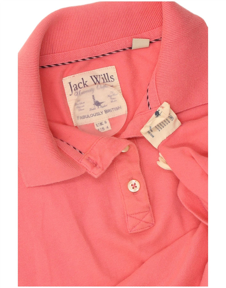 Camisa polo feminina JACK WILLS Reino Unido 8 pequeno algodão rosa