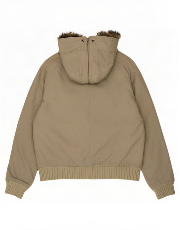 Jaqueta bomber masculina Woolrich com capuz Reino Unido 42 XL cáqui nylon