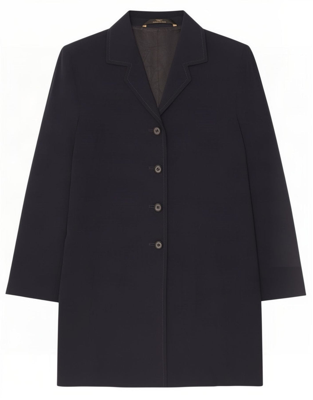 Sobretudo feminino Marks & Spencer St. Michael Reino Unido 14 grande poliéster azul marinho
