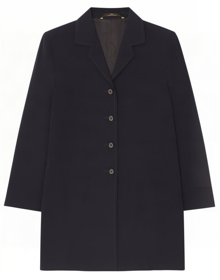 Sobretudo feminino Marks & Spencer St. Michael Reino Unido 14 grande poliéster azul marinho