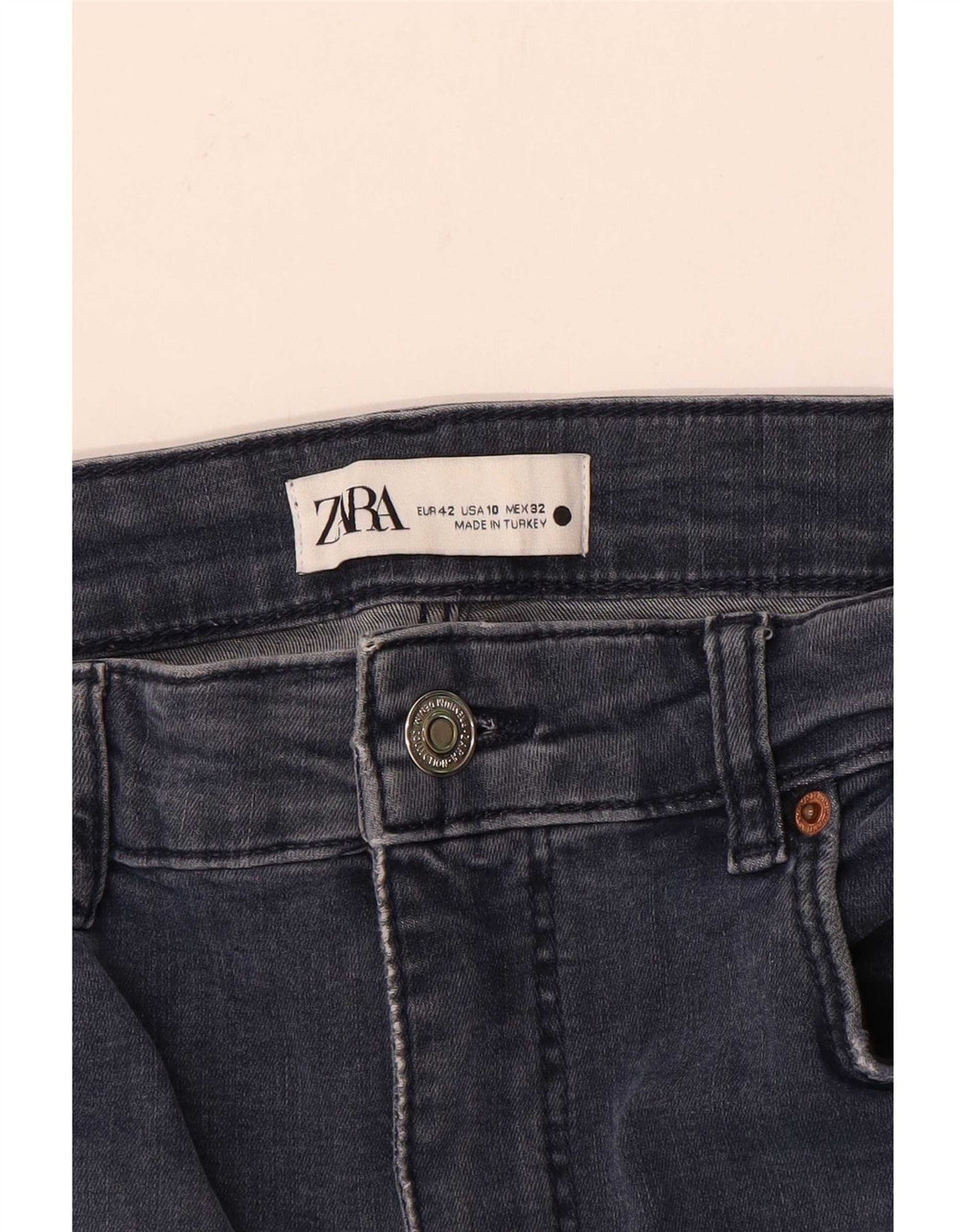 Zara Jeans Slim Feminino EU 42 Grande W32 L28 Azul Marinho
