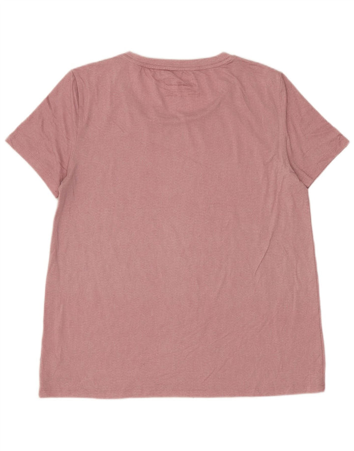 Camiseta feminina EDDIE BAUER UK 10 pequena rosa poliéster