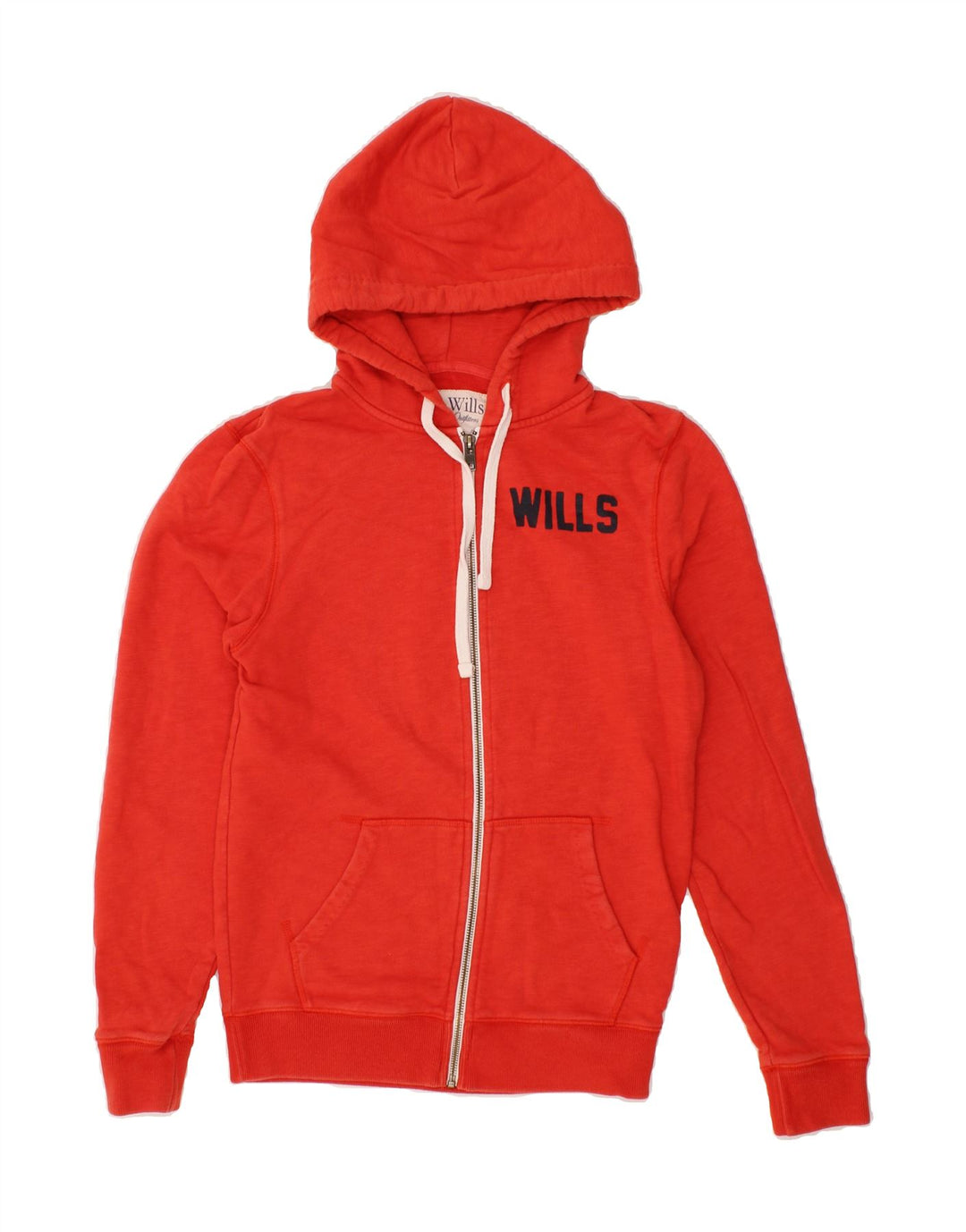 JACK WILLS Mens Graphic Zip Hoodie Sweater XS Orange Cotton Vintage Jack Wills and Second-Hand Jack Wills from Messina Hembry 