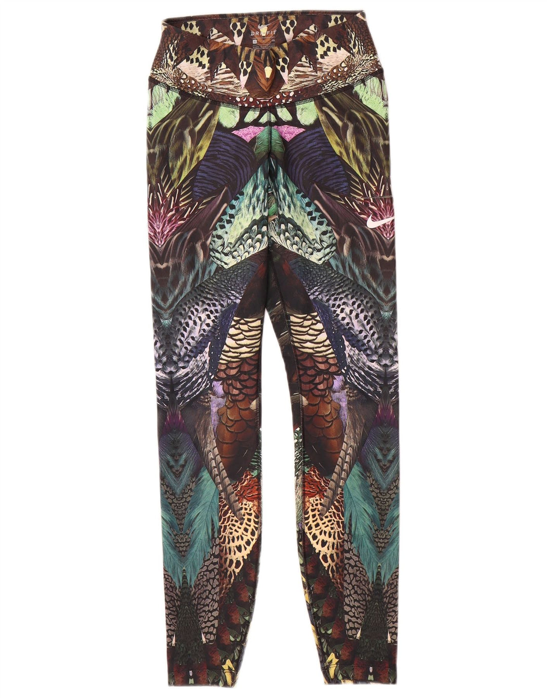 Nike Womens Peacocks Leggings UK 8 Pequeno Festival de Poliéster Multicolorido