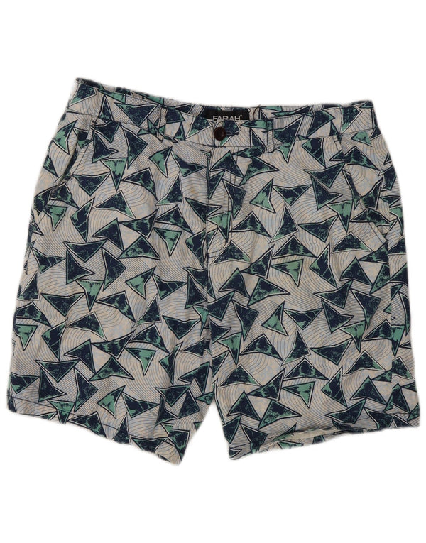 Farah Mens Chino Shorts W32 Médio Algodão Geométrico Multicolorido