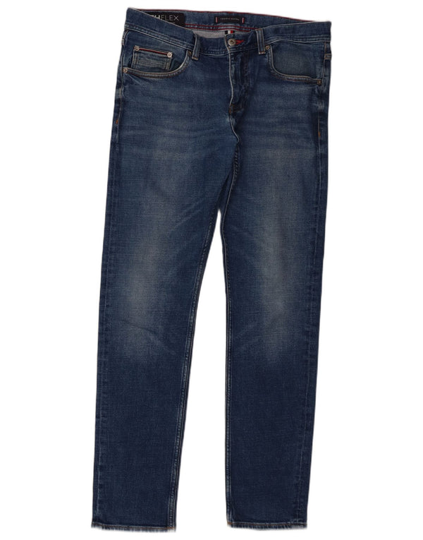 Tommy Hilfiger Masculino Bleecker Slim Jeans W32 L32 Azul Algodão
