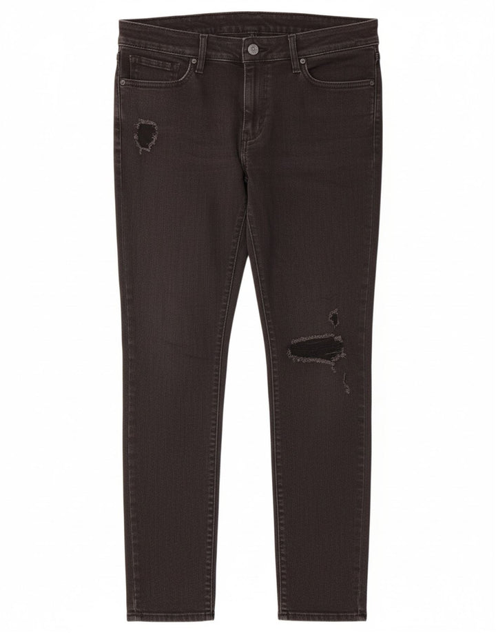 Calça jeans feminina LEVI'S 711 desgastada W30 L29 preta
