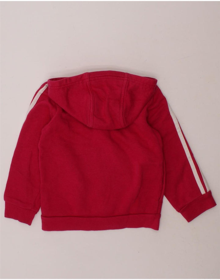 ADIDAS Baby Girls Graphic Zip Hoodie Sweater 18-24 Months Pink Cotton Vintage Adidas and Second-Hand Adidas from Messina Hembry 
