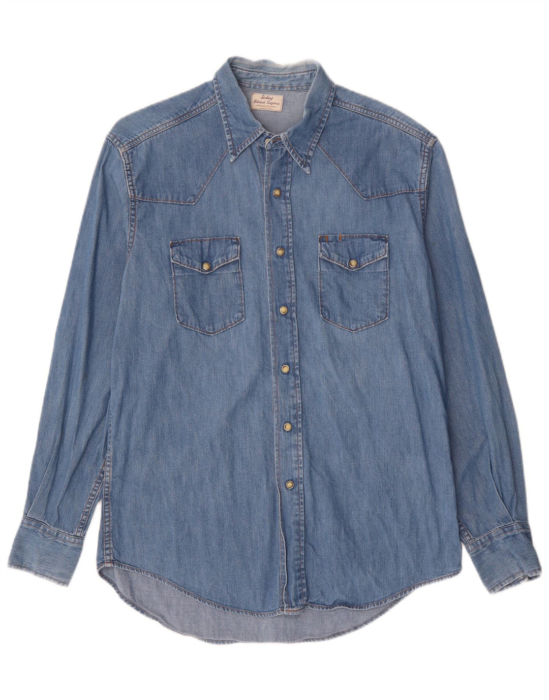 Camisa jeans masculina SISLEY azul médio