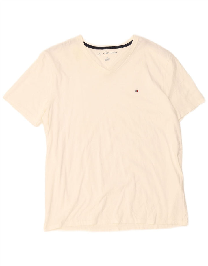 Tommy Hilfiger Camiseta masculina grande de algodão branco