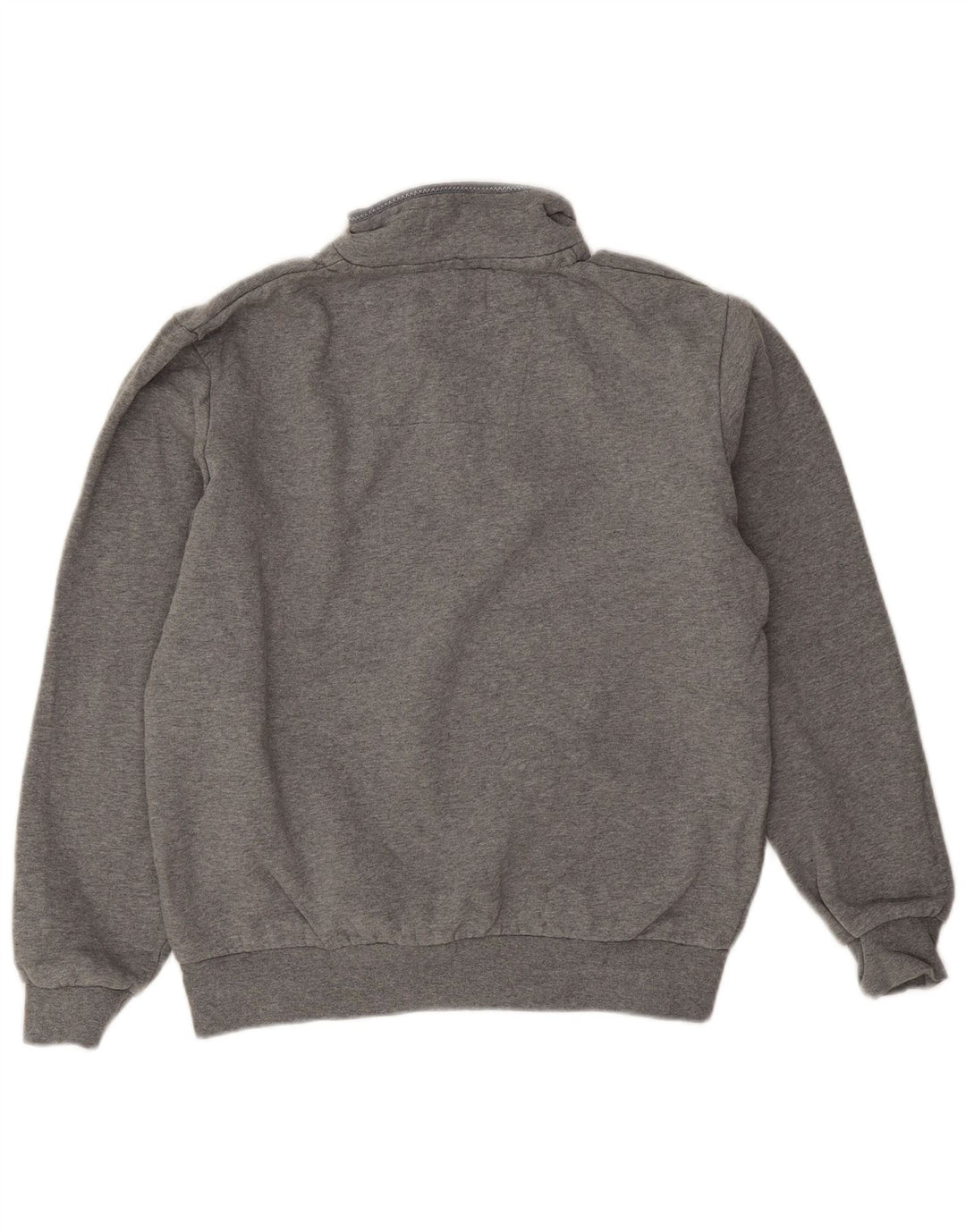Crew Clothing Mens Zip Neck Moletom Jumper Médio Algodão Cinza