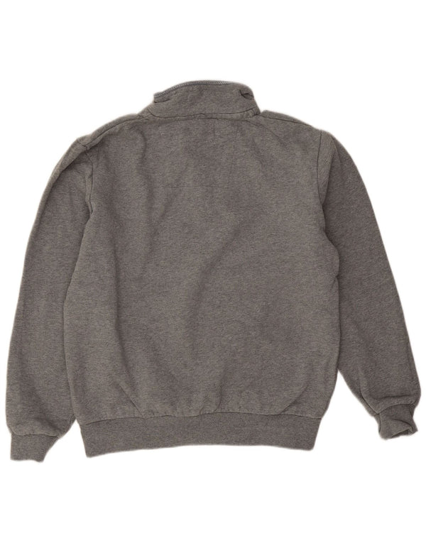 Crew Clothing Mens Zip Neck Moletom Jumper Médio Algodão Cinza