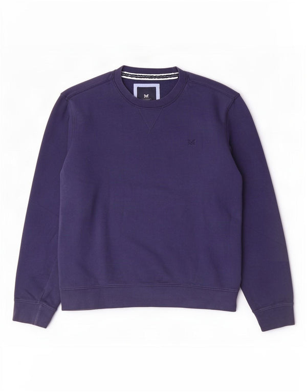 Crew Clothing Mens Moletom Jumper Grande Algodão Azul Marinho