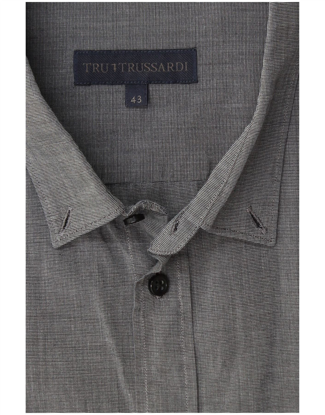 Camisa masculina TRUSSARDI tamanho 43 listra cinza grande