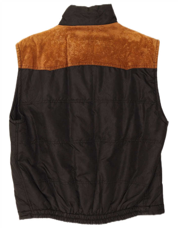 Colete acolchoado masculino vintage UK 38 poliéster preto médio
