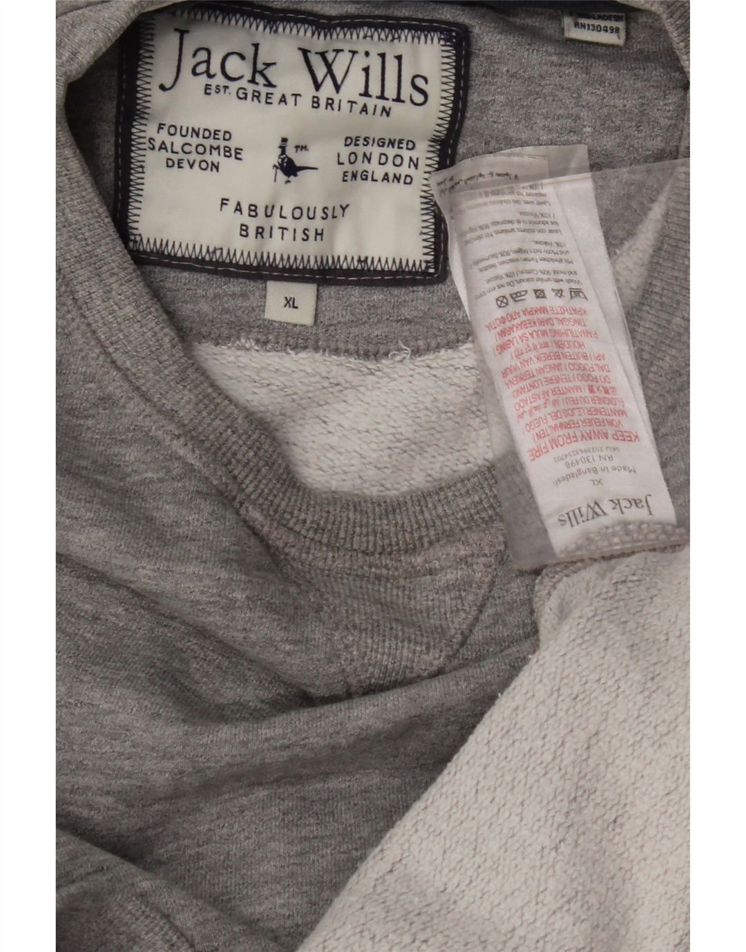 JACK WILLS moletom masculino jumper XL cinza risca de giz algodão