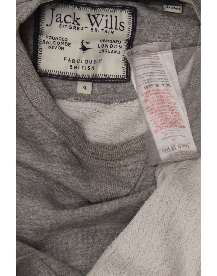 JACK WILLS moletom masculino jumper XL cinza risca de giz algodão