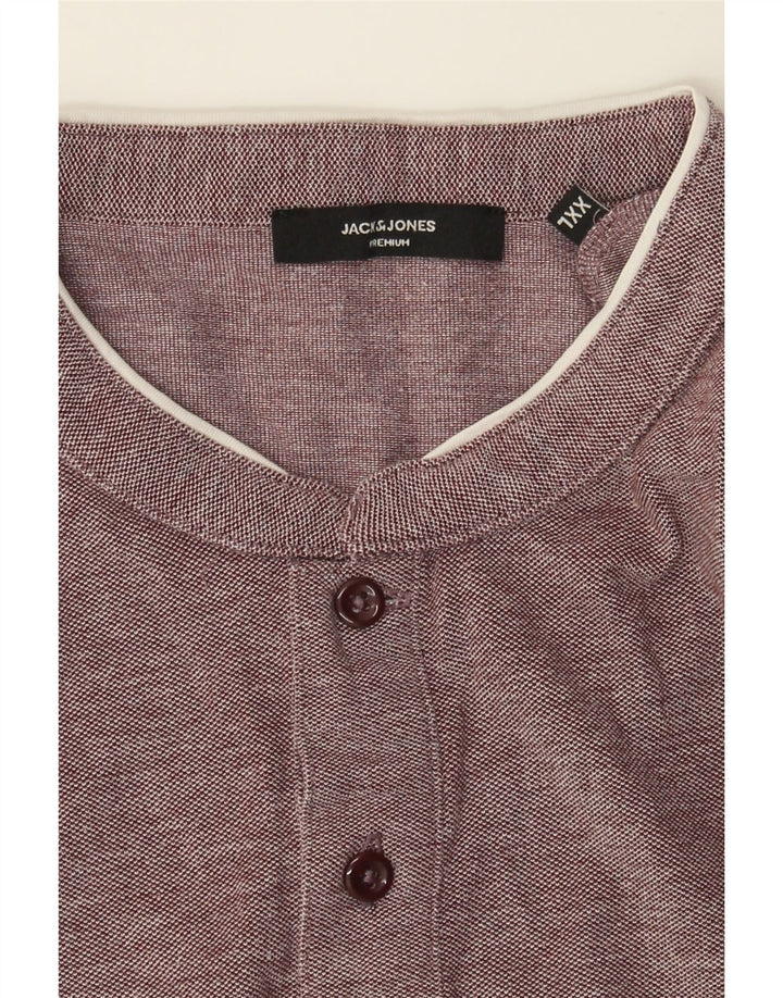 JACK & JONES Mens T-Shirt Top 2XL Burgundy Cotton Vintage Jack & Jones and Second-Hand Jack & Jones from Messina Hembry 