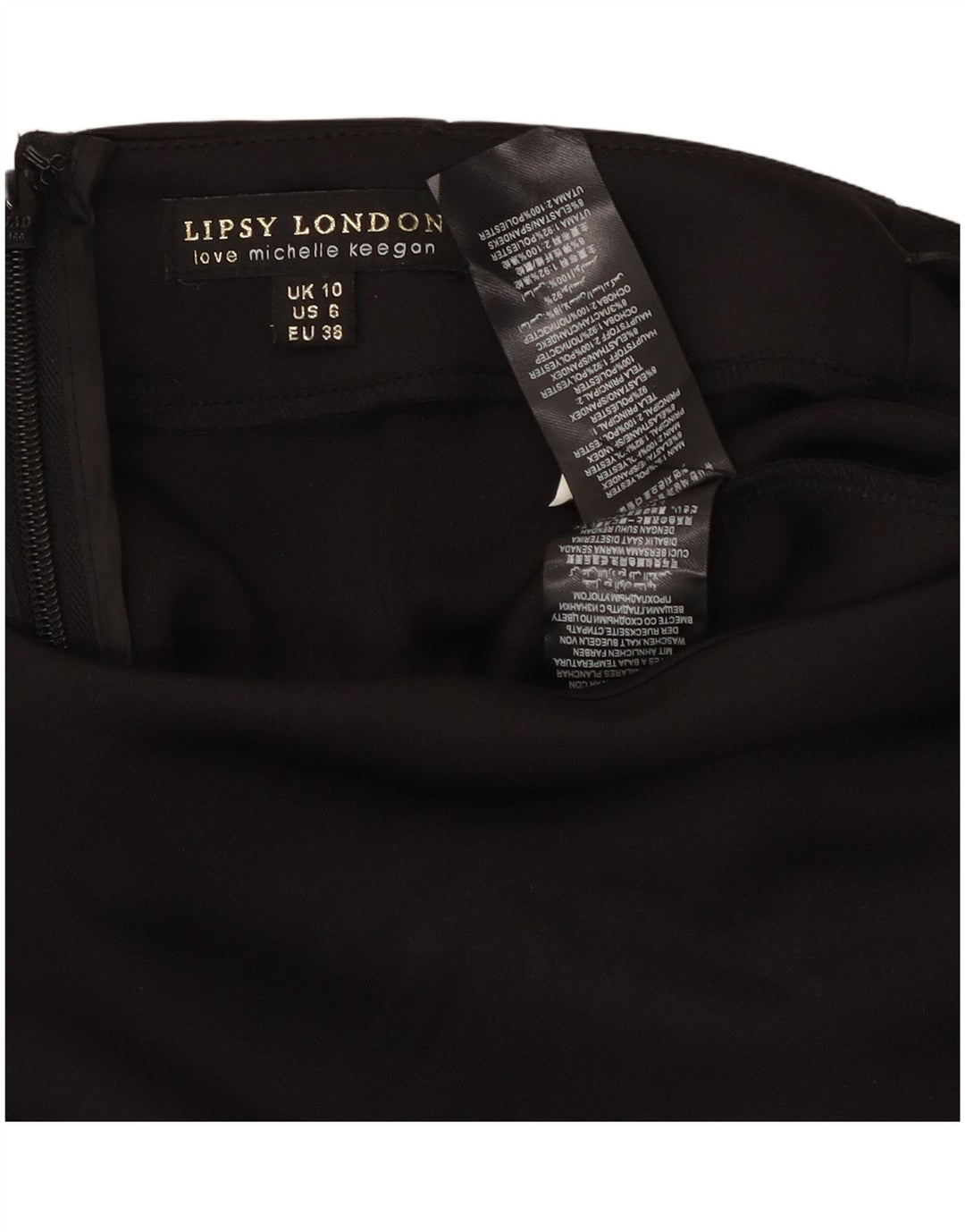 Saia lápis feminina Lipsy UK 10 pequena W27 poliéster preto