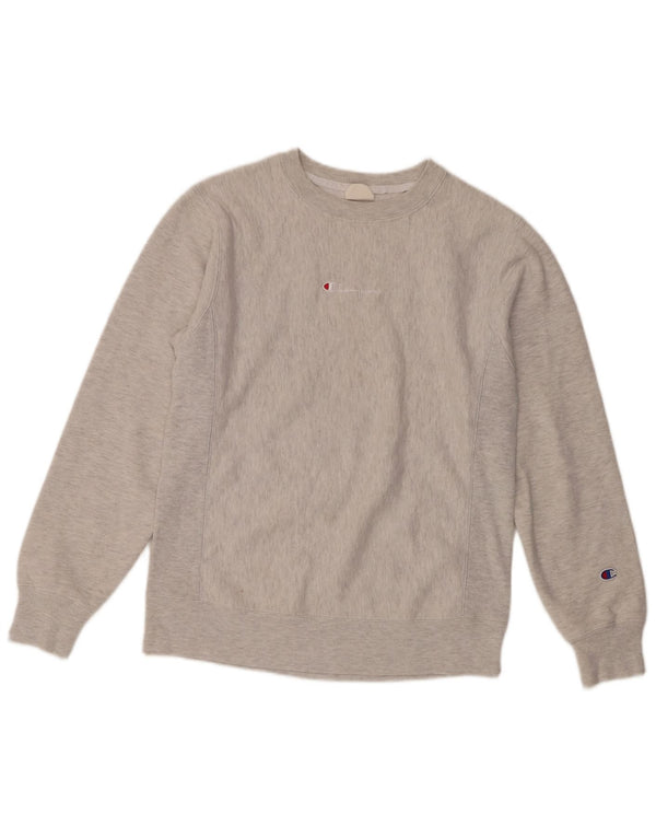 Champion moletom masculino jumper pequeno algodão cinza