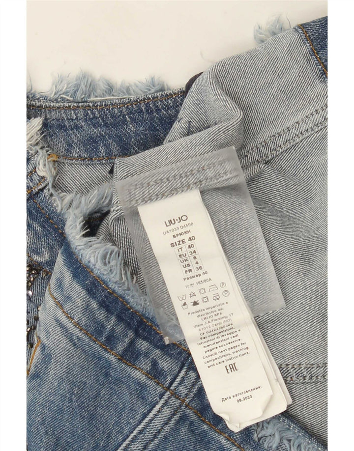 Jaqueta jeans feminina Liu Jo UK 8 algodão azul pequeno