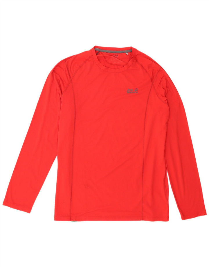 Jack Wolfskin Top masculino de manga comprida UK 44/46 XL poliéster vermelho