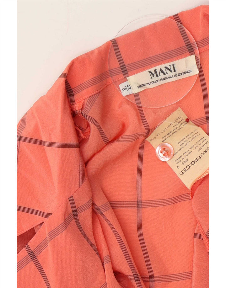 Blusa feminina MANI Top IT 42 acetato xadrez laranja médio