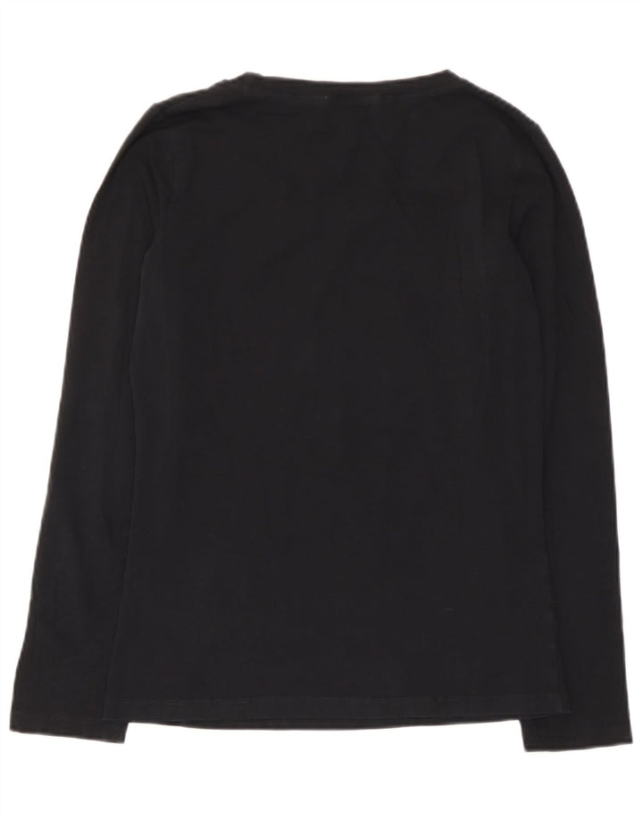 Top gráfico feminino Moschino manga comprida Reino Unido 12 médio preto