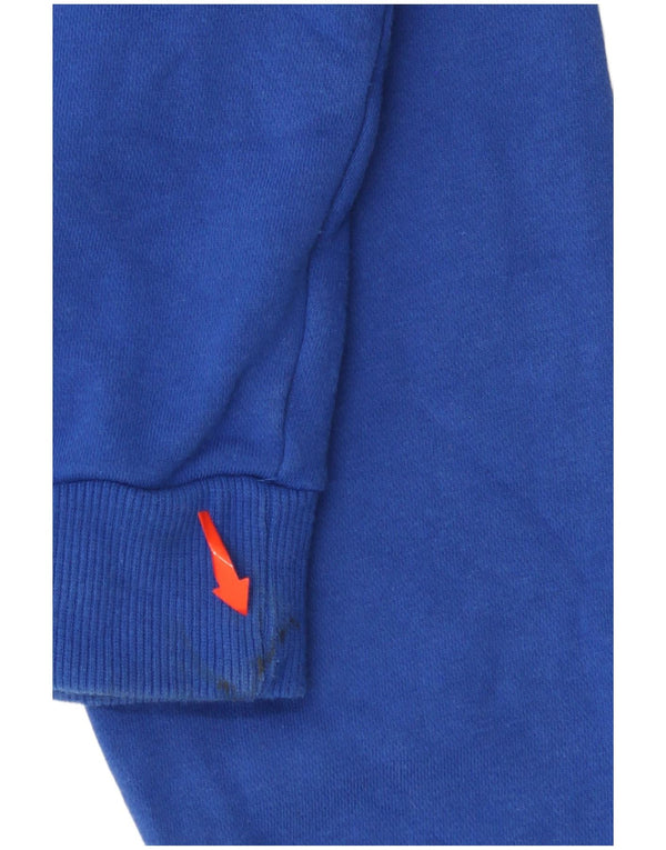 ELLESSE Suéter feminino oversized com capuz e zíper gráfico UK 10 pequeno azul