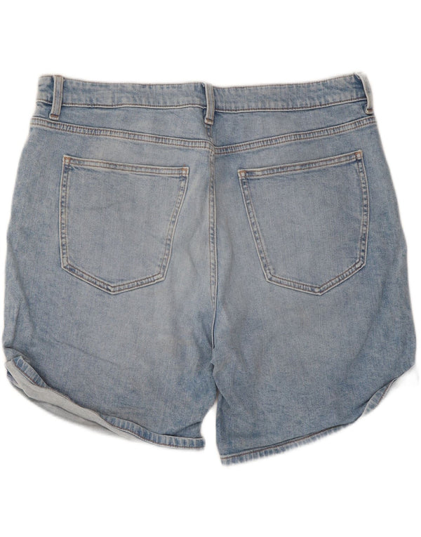 Shorts jeans feminino Marks & Spencer Boyfriend UK 16 grande W38 azul
