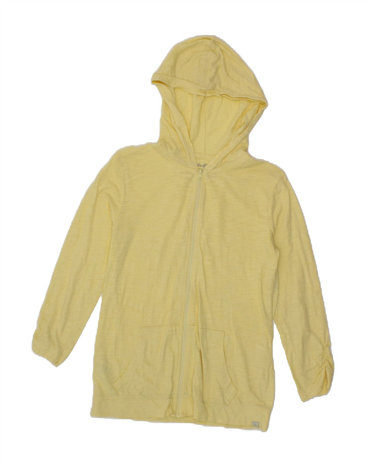 EDDIE BAUER Womens Zip Hoodie Sweater UK 6 XS Yellow Cotton Vintage Eddie Bauer and Second-Hand Eddie Bauer from Messina Hembry 