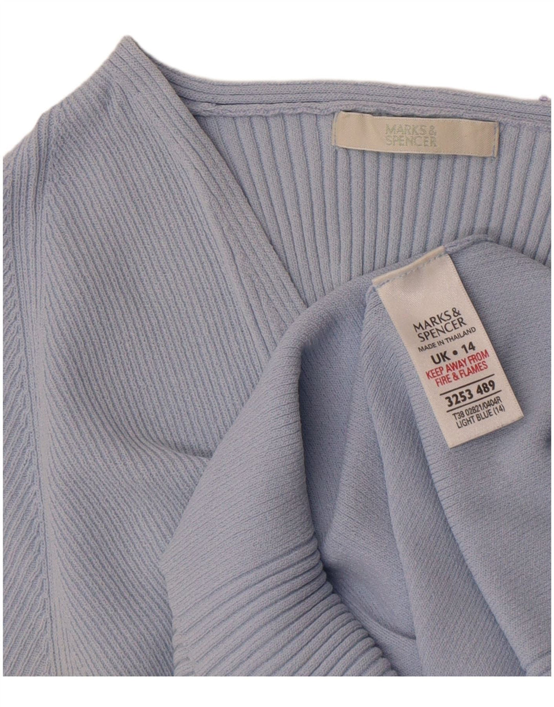 Camiseta feminina Marks & Spencer Crop Top UK 14 Viscose azul médio