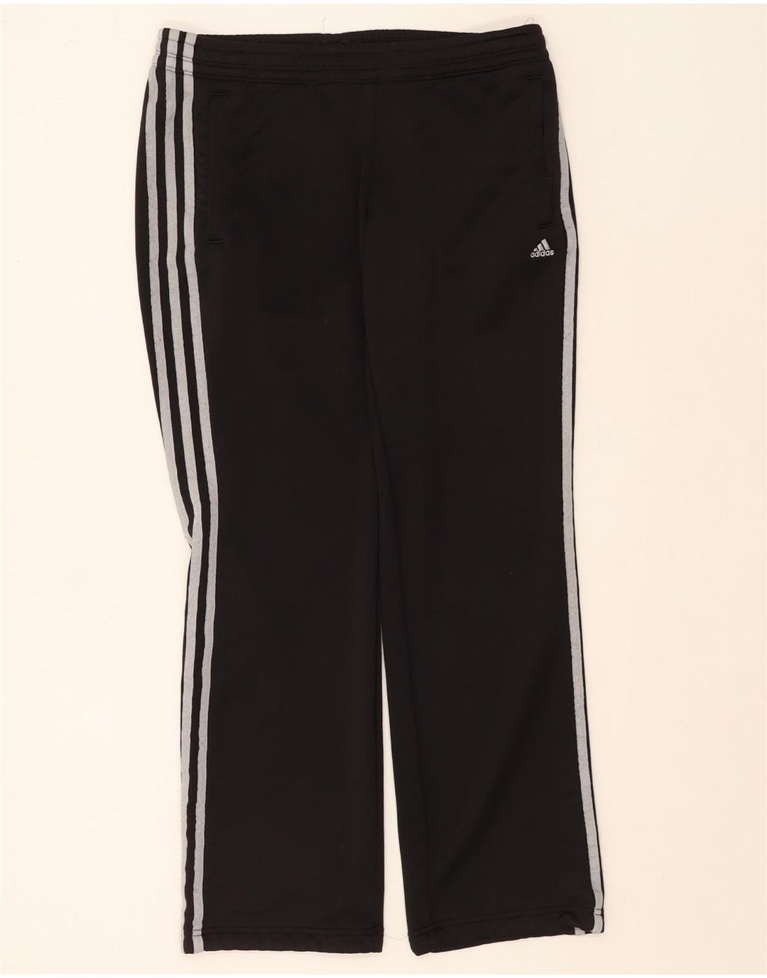Calça de treino feminina Adidas UK 8/10 pequena poliéster preta