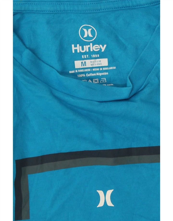 Camiseta masculina Hurley com estampa gráfica azul médio algodão