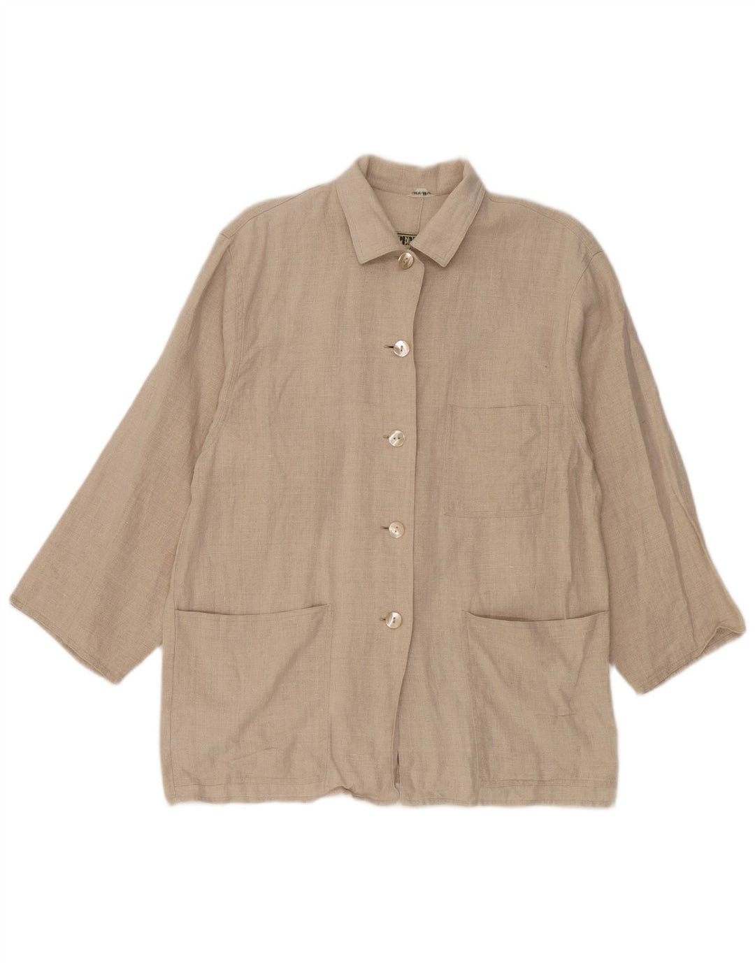 Jaqueta utilitária oversized feminina Penny Black IT 44 linho bege médio