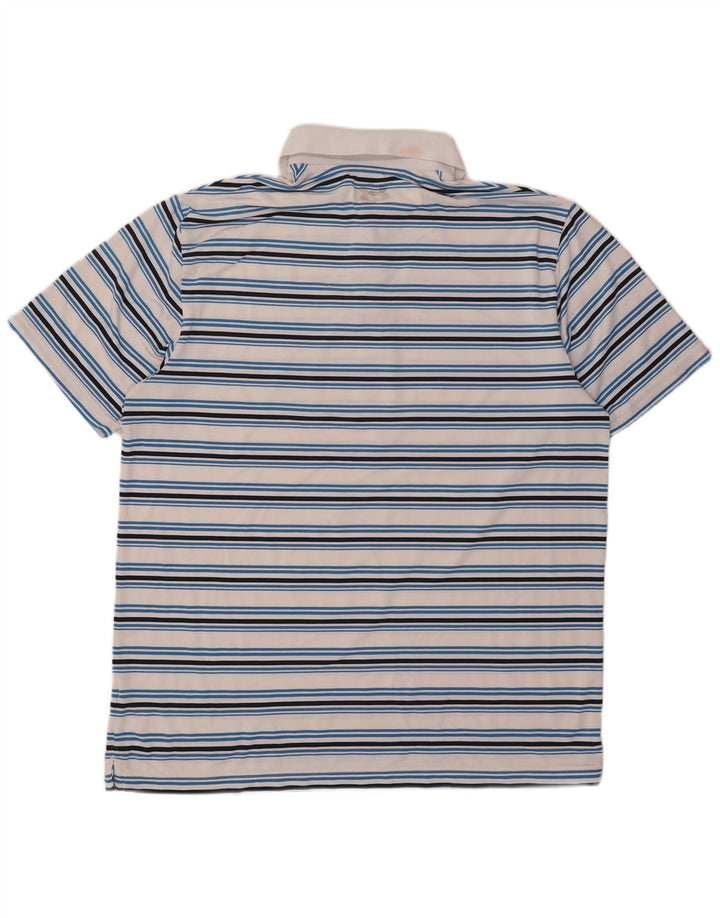 Camisa polo masculina Under Armour XL poliéster listrado branco